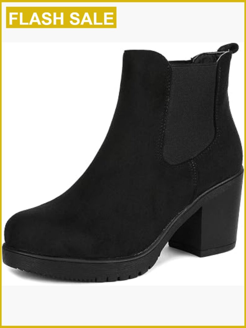 Women's Chunky Block Heel Chelsea Ankle Booties Slip On Fall Winter Shoes